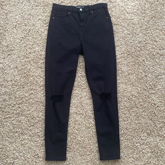 Topshop Pants - Topshop Jamie Black Denim Ripped Jeans 30”W